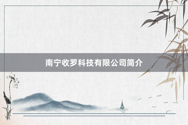 南宁收罗科技有限公司简介
